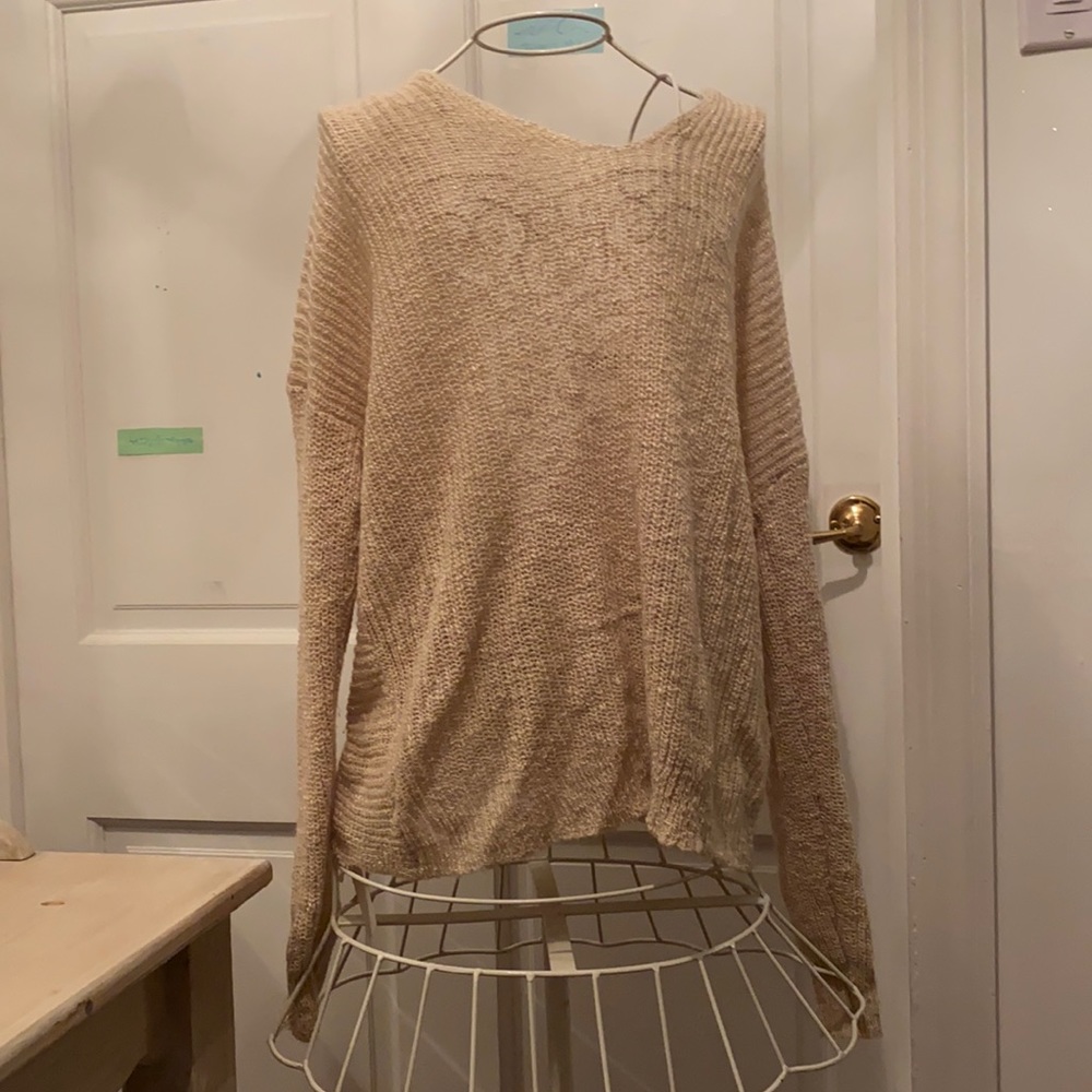 Crisscross sweater.